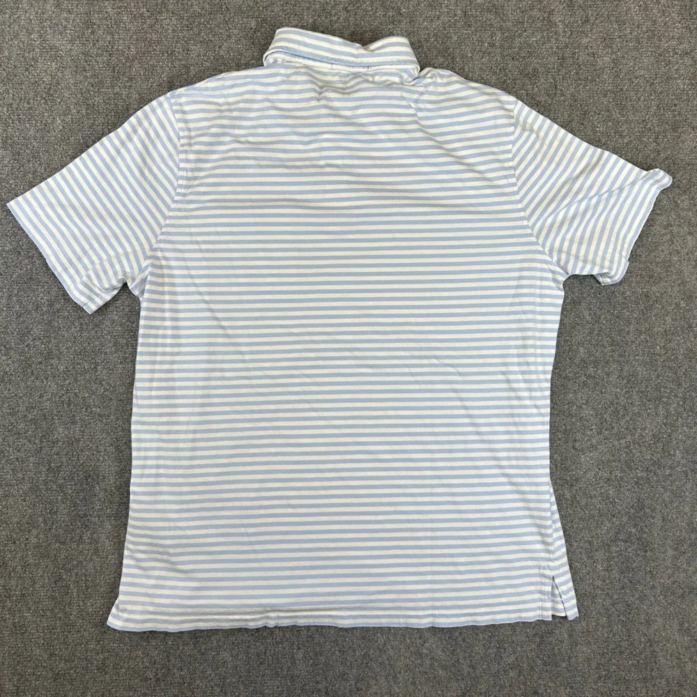 Polo Ralph Lauren Classic Fit Striped Pocket Polo Shirt Light Blue White Large